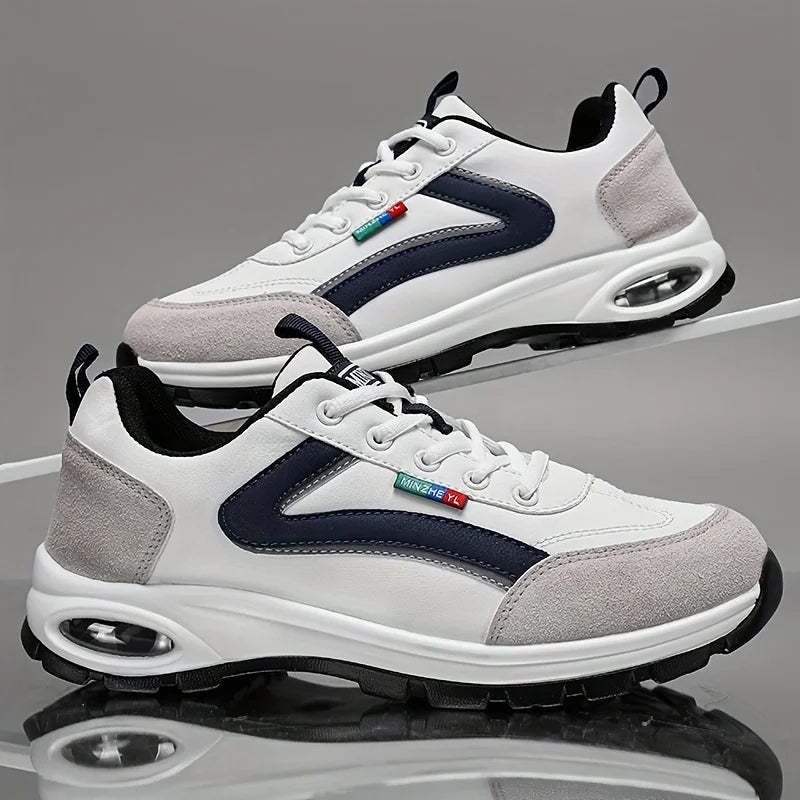 Men's Trendy Sports Shoes Lightweight Breathable Modern Non Slip Shoes Suede Detailing Outdoor Stylish Daily Wear Men Sneakers