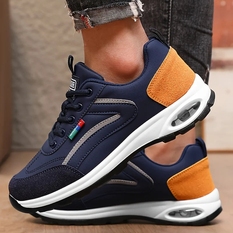 Men's Trendy Sports Shoes Lightweight Breathable Modern Non Slip Shoes Suede Detailing Outdoor Stylish Daily Wear Men Sneakers