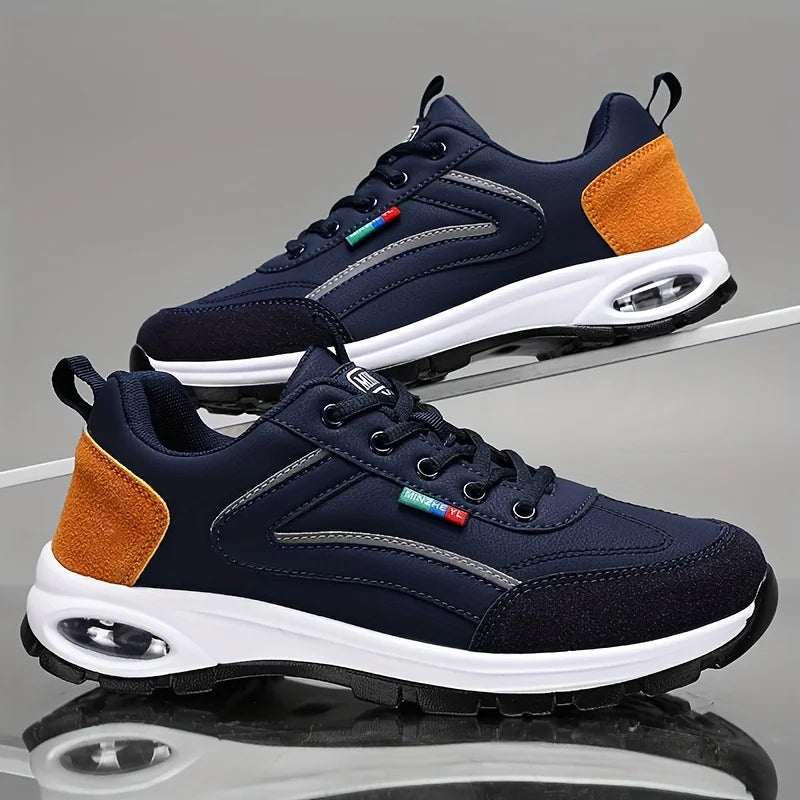 Men's Trendy Sports Shoes Lightweight Breathable Modern Non Slip Shoes Suede Detailing Outdoor Stylish Daily Wear Men Sneakers