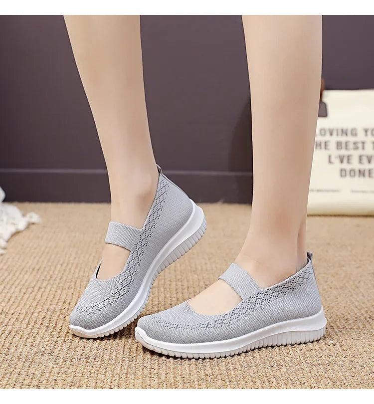 New Women's Sports Shoes, Fashionable, Breathable, Lightweight, Non-slip, Wear-resistant, Casual Sports Shoes, Flat Shoes