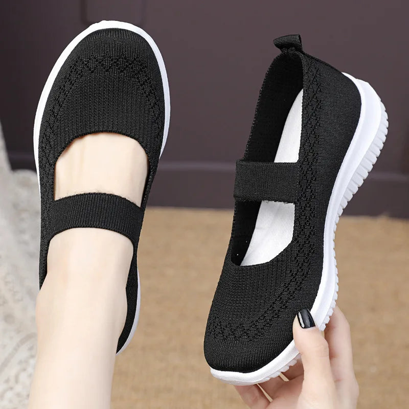 New Women's Sports Shoes, Fashionable, Breathable, Lightweight, Non-slip, Wear-resistant, Casual Sports Shoes, Flat Shoes
