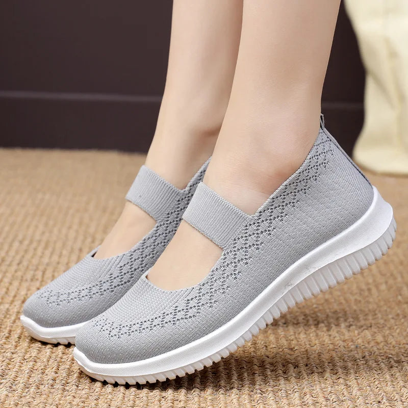 New Women's Sports Shoes, Fashionable, Breathable, Lightweight, Non-slip, Wear-resistant, Casual Sports Shoes, Flat Shoes