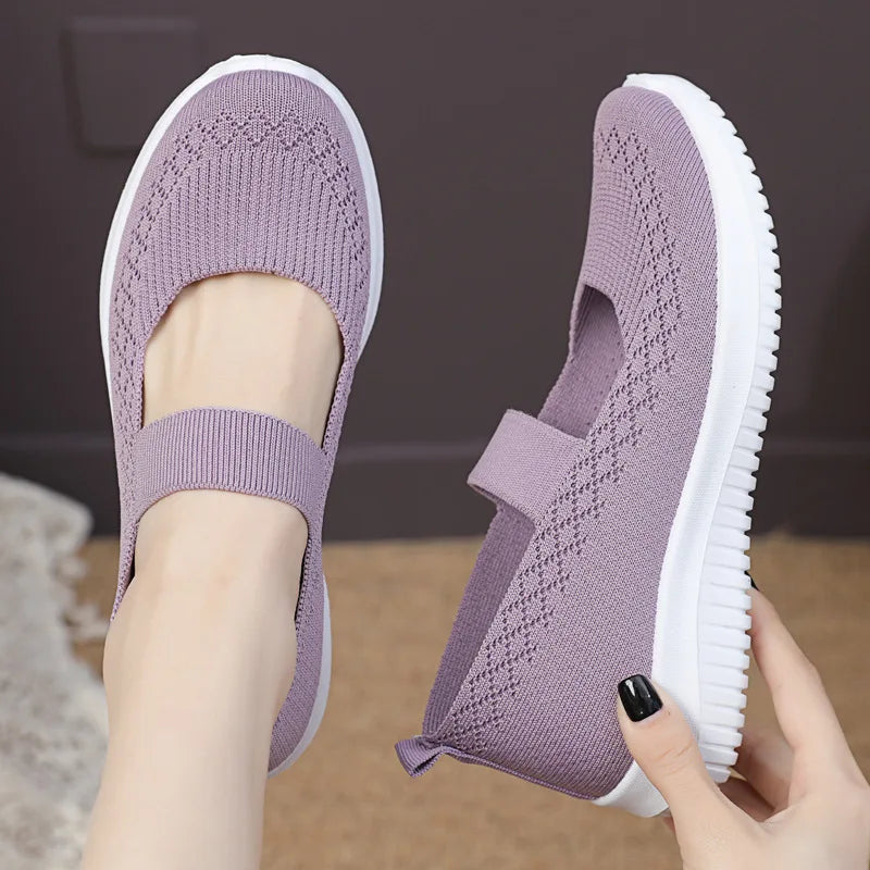 New Women's Sports Shoes, Fashionable, Breathable, Lightweight, Non-slip, Wear-resistant, Casual Sports Shoes, Flat Shoes