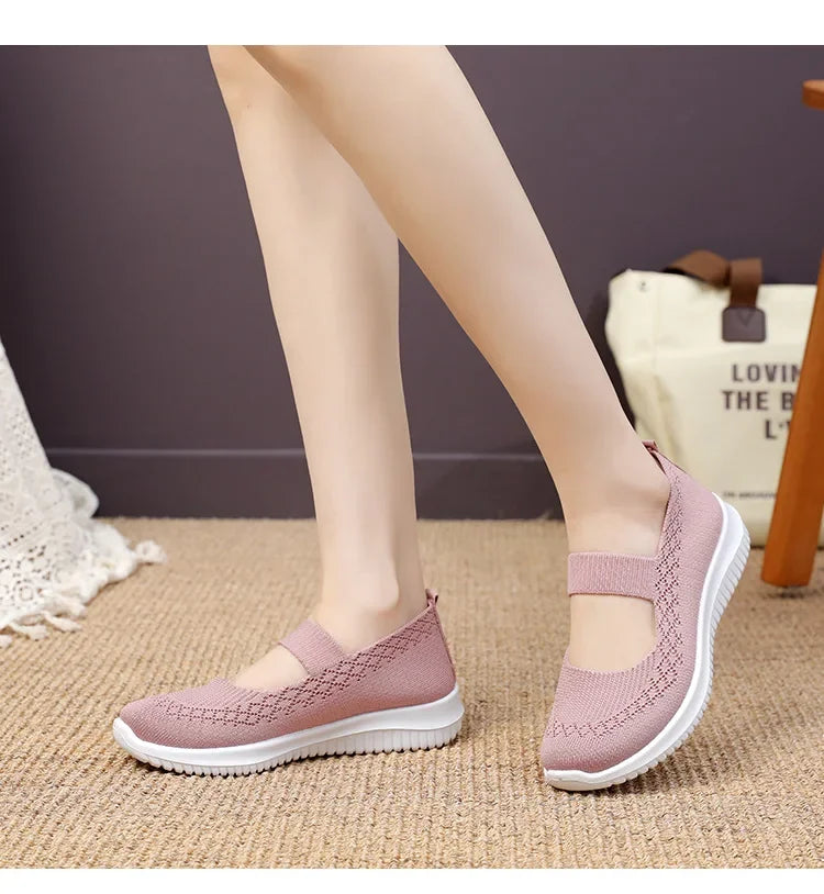 New Women's Sports Shoes, Fashionable, Breathable, Lightweight, Non-slip, Wear-resistant, Casual Sports Shoes, Flat Shoes